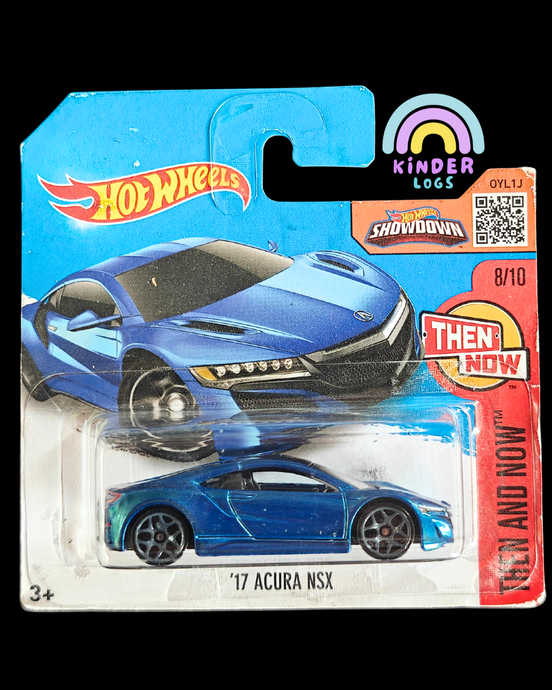 Hot Wheels 2017 Acura NSX - Blue (Short Card - Imported) - Kinder Logs