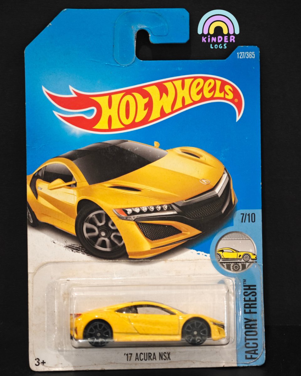 Hot Wheels 2017 Acura NSX (Yellow) - Kinder Logs