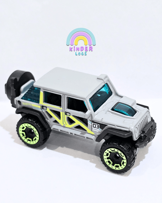 Hot Wheels 2017 Jeep Wrangler - Grey (Uncarded - New) - Kinder Logs