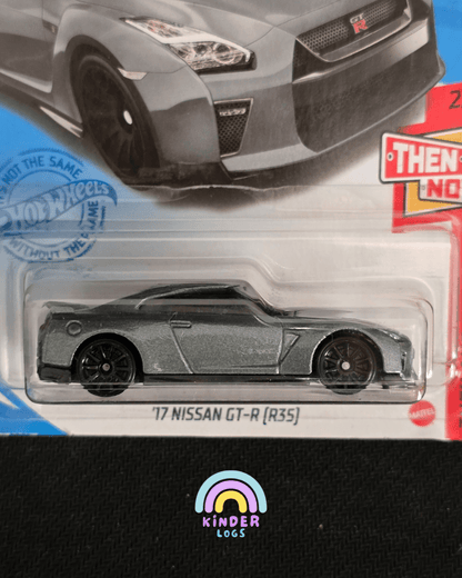 Hot Wheels 2017 Nissan GT - R (R35) - Grey (Imported) - Kinder Logs