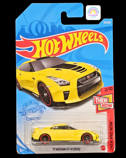 Hot Wheels 2017 Nissan GT - R (R35) - Yellow Color - Kinder Logs
