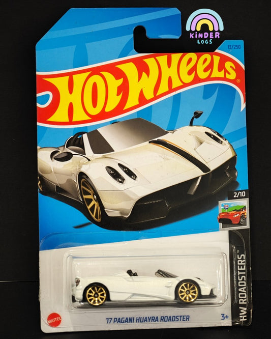 Hot Wheels 2017 Pagani Huayra Roadster (White) - Kinder Logs
