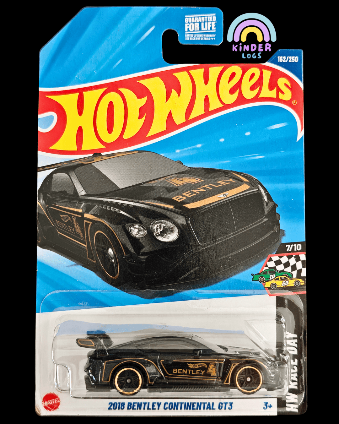 Hot Wheels 2018 Bentley Continental GT3 - Black (Imported) - Kinder Logs