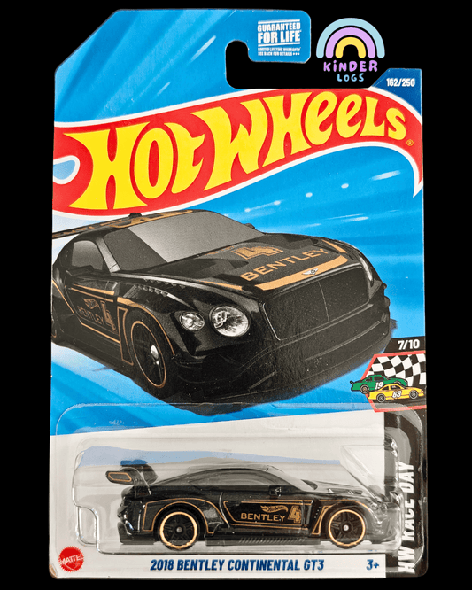 Hot Wheels 2018 Bentley Continental GT3 - Black (Imported) - Kinder Logs