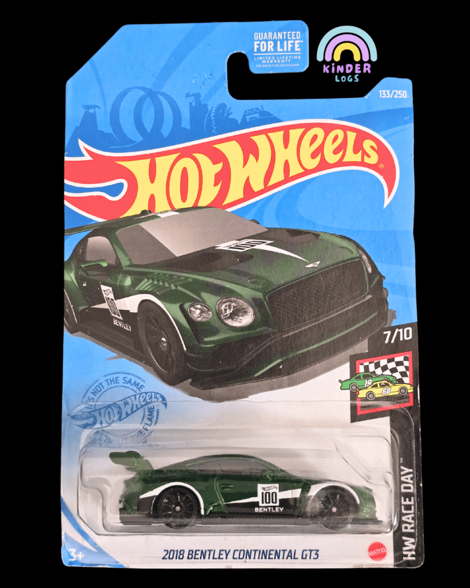 Hot Wheels 2018 Bentley Continental GT3 - Dark Green - Kinder Logs