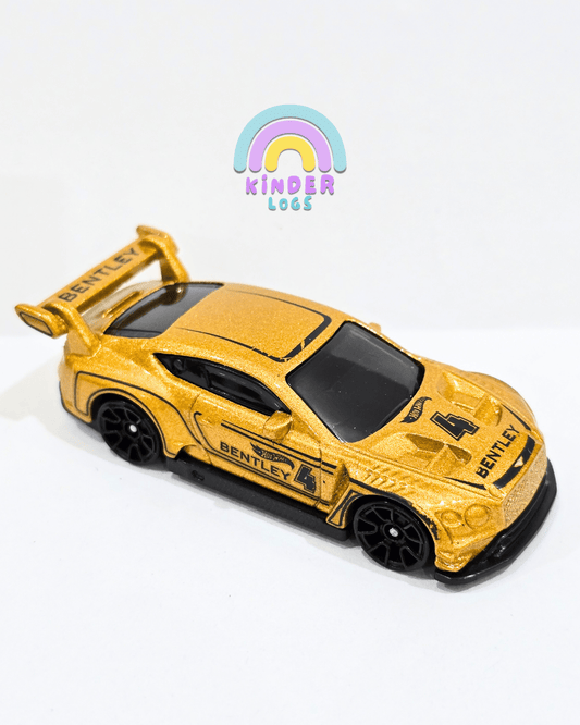 Hot Wheels 2018 Bentley Continental GT3 - Gold (Uncarded - New) - Kinder Logs