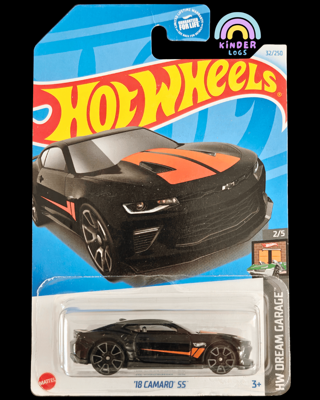 Hot Wheels 2018 Chevrolet Camaro SS - Black (Imported) - Kinder Logs