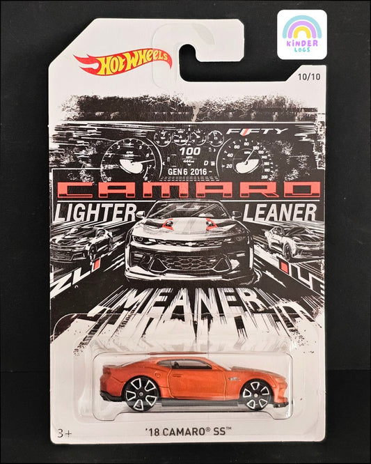 Hot Wheels 2018 Chevrolet Camaro SS - White Card Series - Kinder Logs