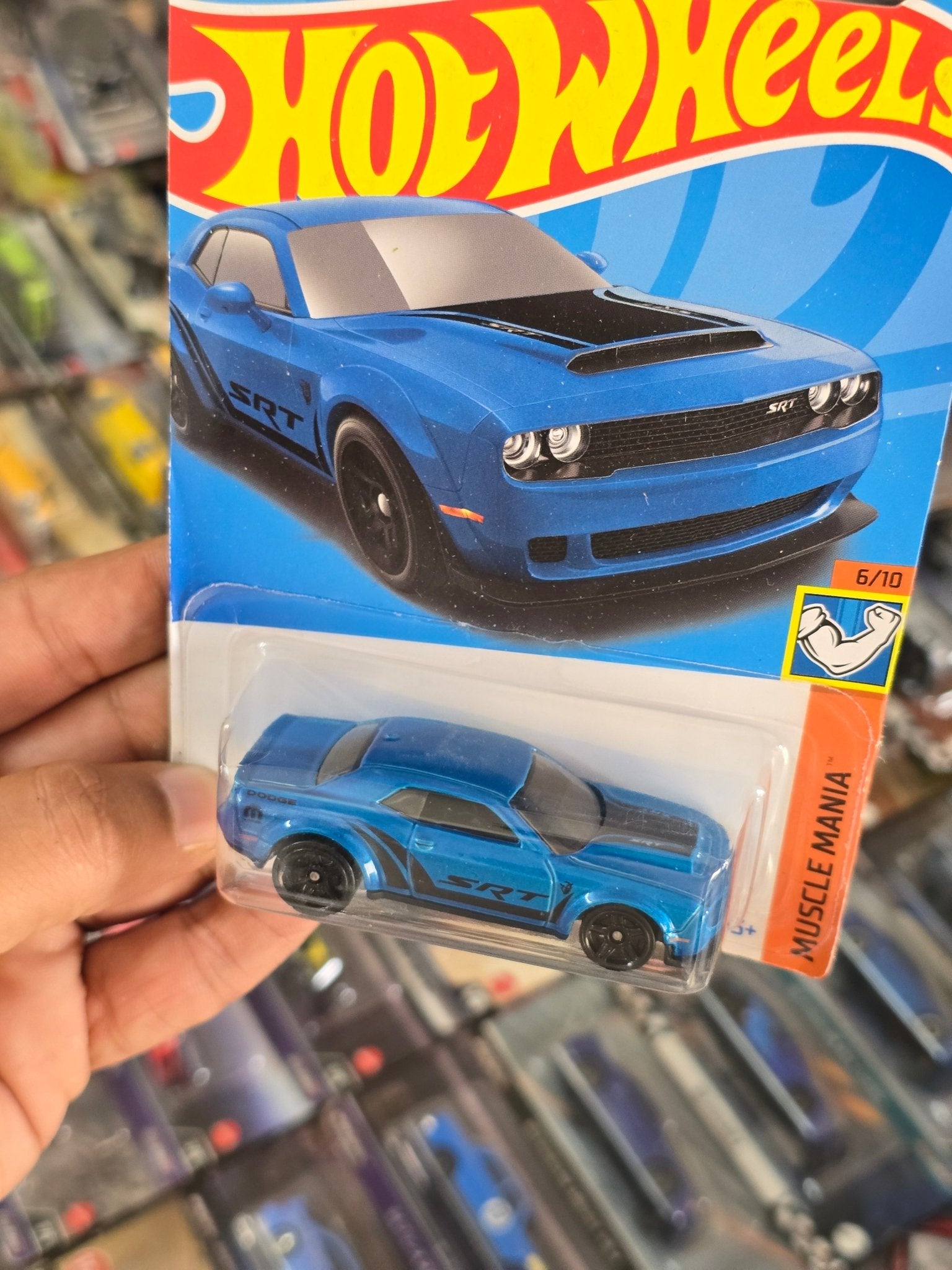 Hot Wheels 2018 Dodge Challenger SRT Demon - Blue (Imported) - Kinder Logs