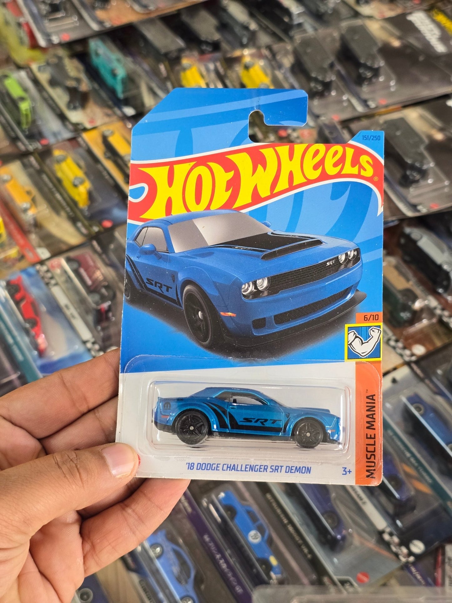 Hot Wheels 2018 Dodge Challenger SRT Demon - Blue (Imported) - Kinder Logs