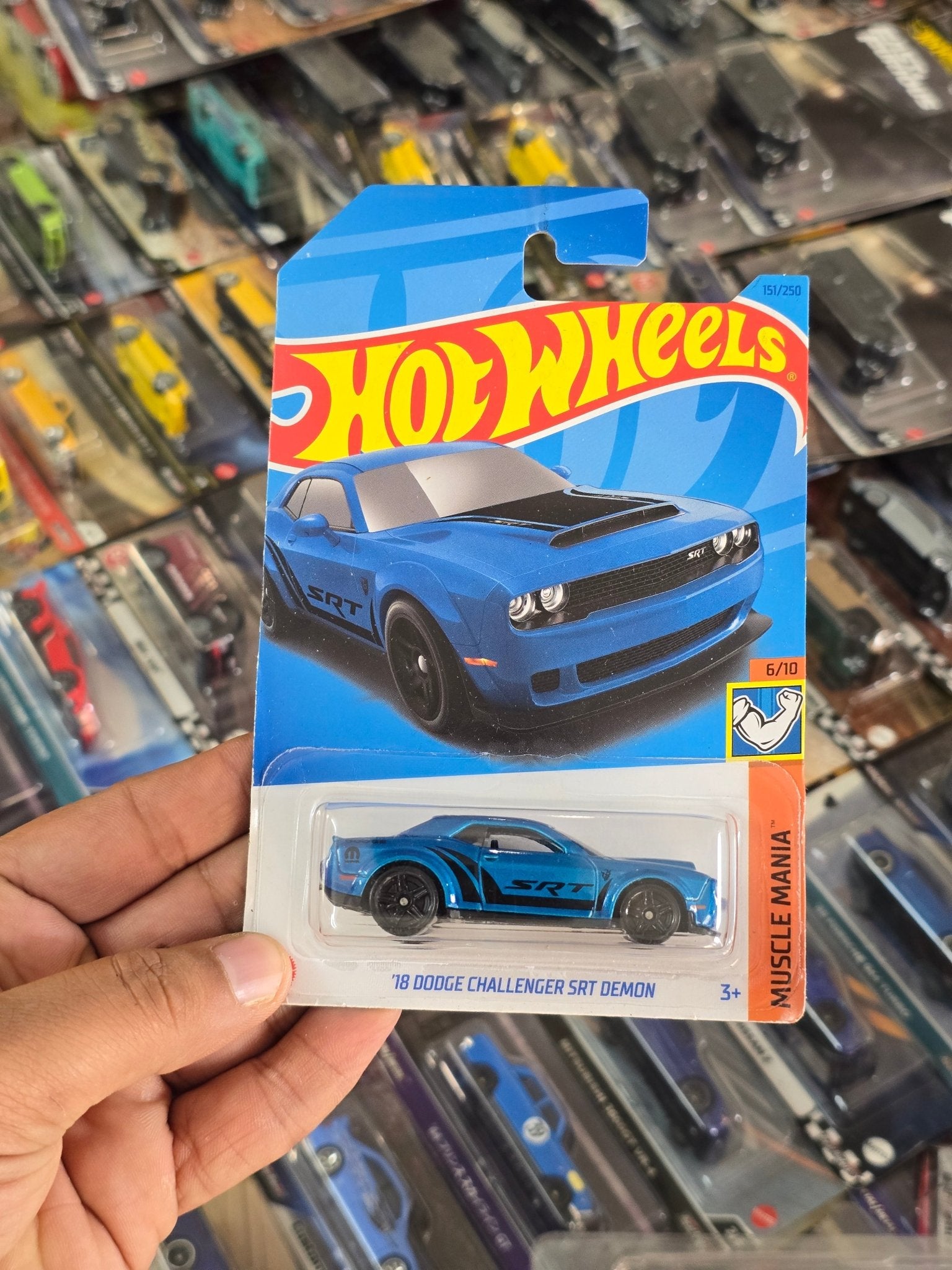Hot Wheels 2018 Dodge Challenger SRT Demon - Blue (Imported) - Kinder Logs
