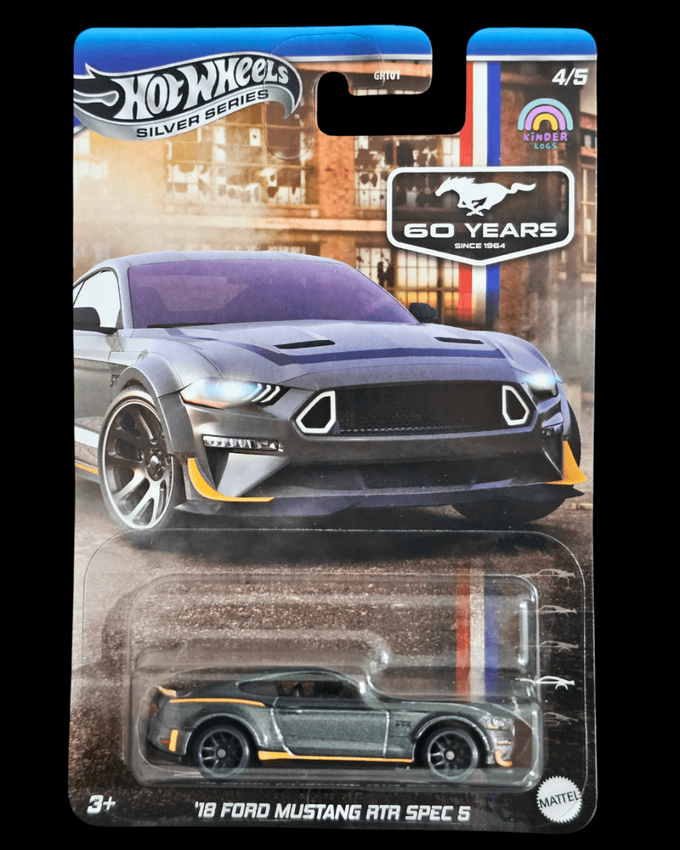 Hot Wheels 2018 Ford Mustang RTR Spec 5 (Silver Series) - Kinder Logs