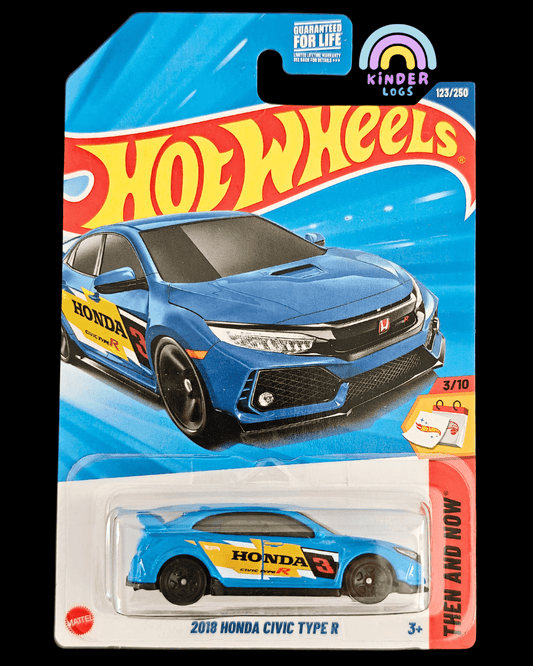 Hot Wheels 2018 Honda Civic Type R - Blue (Imported) - Kinder Logs