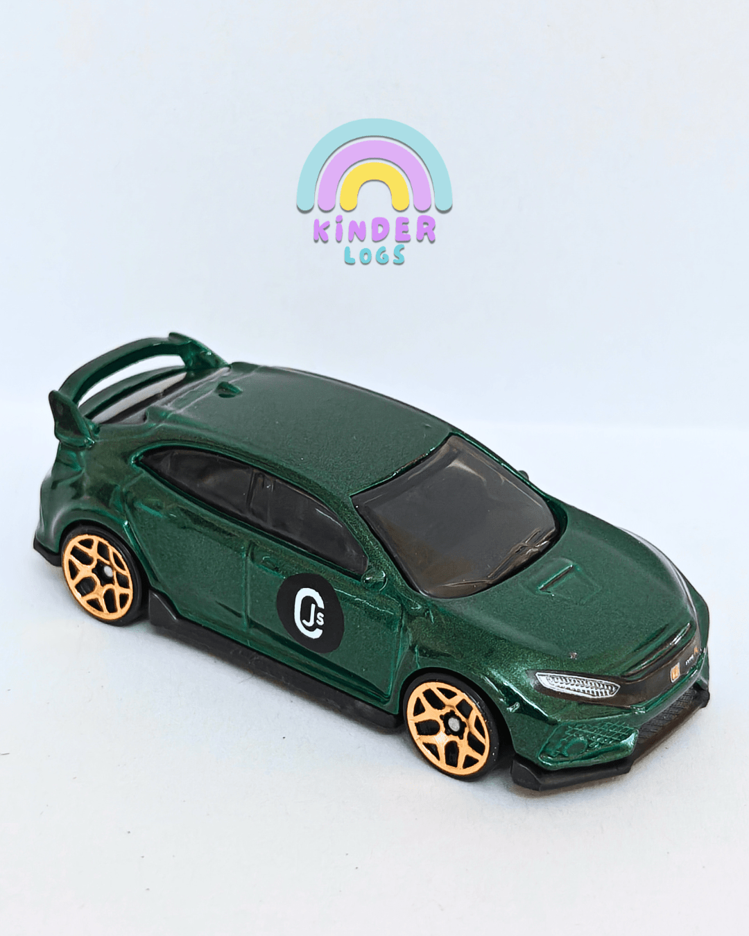 Hot Wheels 2018 Honda Civic Type R - Green (Uncarded - New) - Kinder Logs