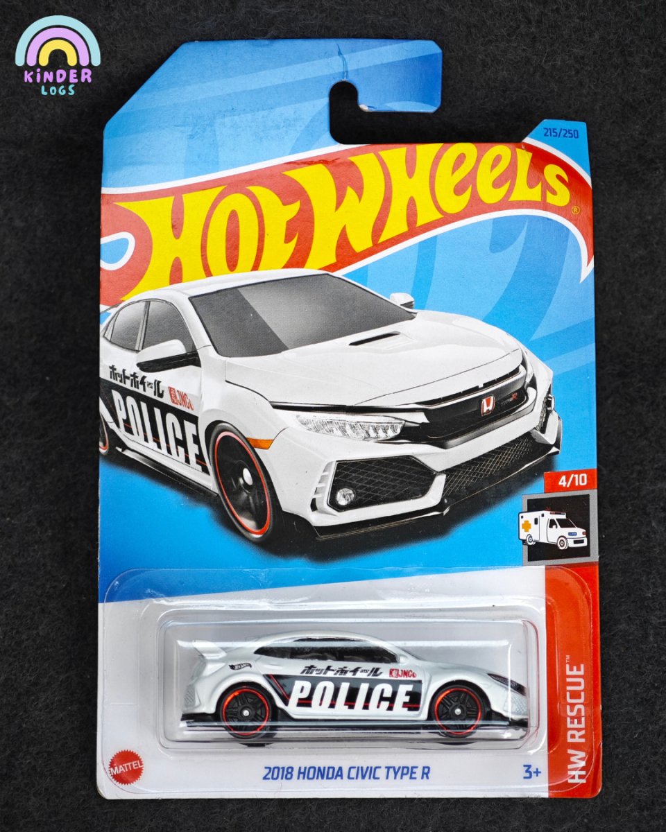 Hot Wheels 2018 Honda Civic Type R Police Car - Kinder Logs