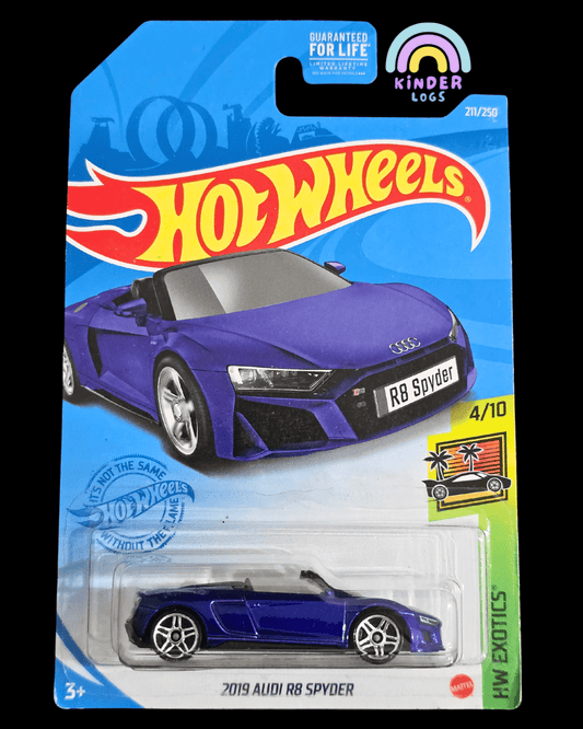 Hot Wheels 2019 Audi R8 Spyder - Purplish Blue (Imported) - Kinder Logs