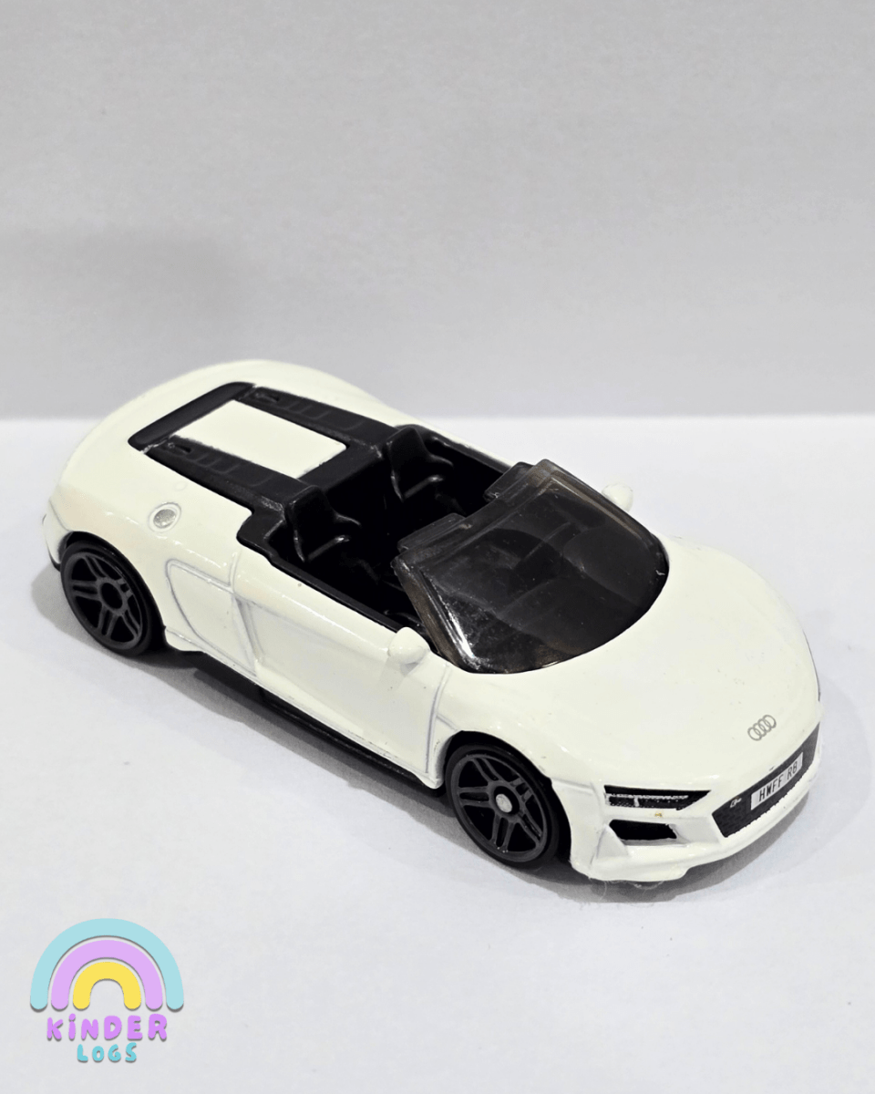 Hot Wheels 2019 Audi R8 Spyder - White (Uncarded) - Kinder Logs