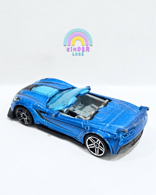 Hot Wheels 2019 Chevrolet Corvette ZR1 Convertible - Blue (Used Car) - Kinder Logs