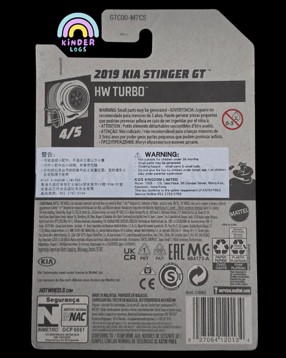 Hot Wheels 2019 Kia Stinger GT - Black (Imported) - Kinder Logs