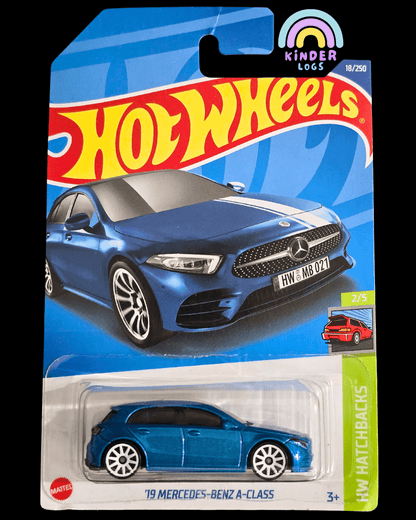 Hot Wheels 2019 Mercedes - Benz A - Class - Blue (Imported) - Kinder Logs