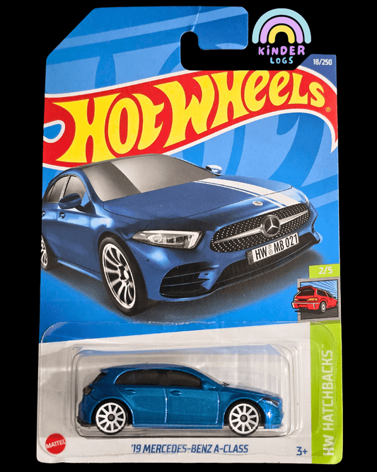 Hot Wheels 2019 Mercedes - Benz A - Class - Blue (Imported) - Kinder Logs