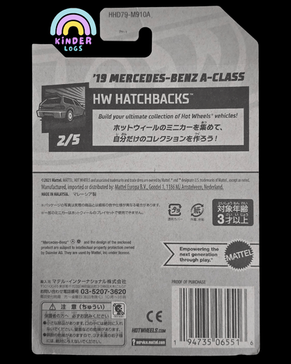 Hot Wheels 2019 Mercedes - Benz A - Class - Blue (Imported) - Kinder Logs