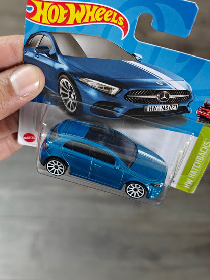 Hot Wheels 2019 Mercedes - Benz A - Class - Blue (Imported Short Card) - Kinder Logs