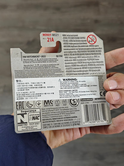 Hot Wheels 2019 Mercedes - Benz A - Class - Blue (Imported Short Card) - Kinder Logs