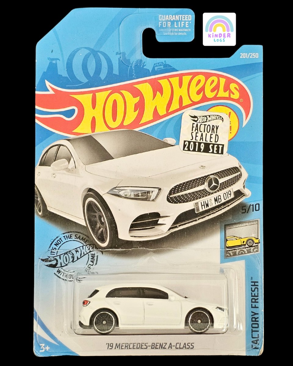 Hot Wheels 2019 Mercedes - Benz A - Class (White) - Kinder Logs