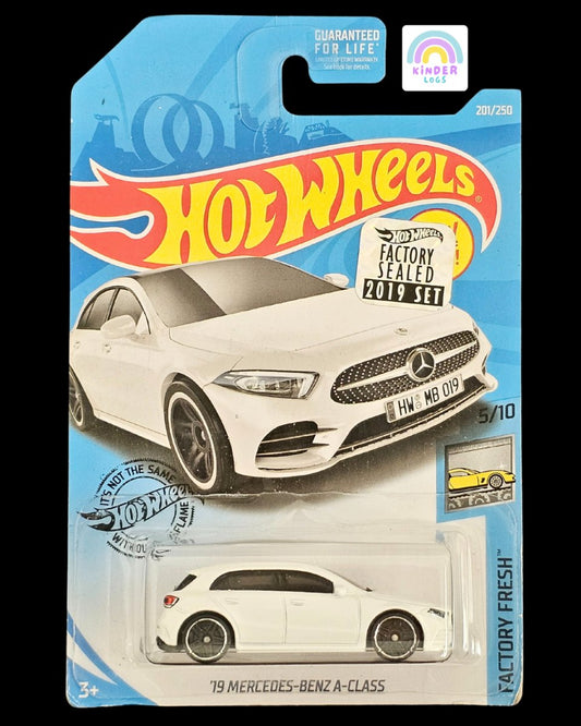 Hot Wheels 2019 Mercedes - Benz A - Class (White) - Kinder Logs