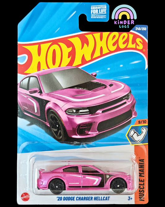 Hot Wheels 2020 Dodge Charger Hellcat - Pink (Imported) - Kinder Logs