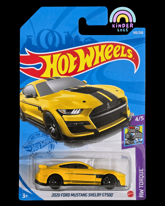 Hot Wheels 2020 Ford Mustang Shelby GT500 - Yellow (Imported) - Kinder Logs