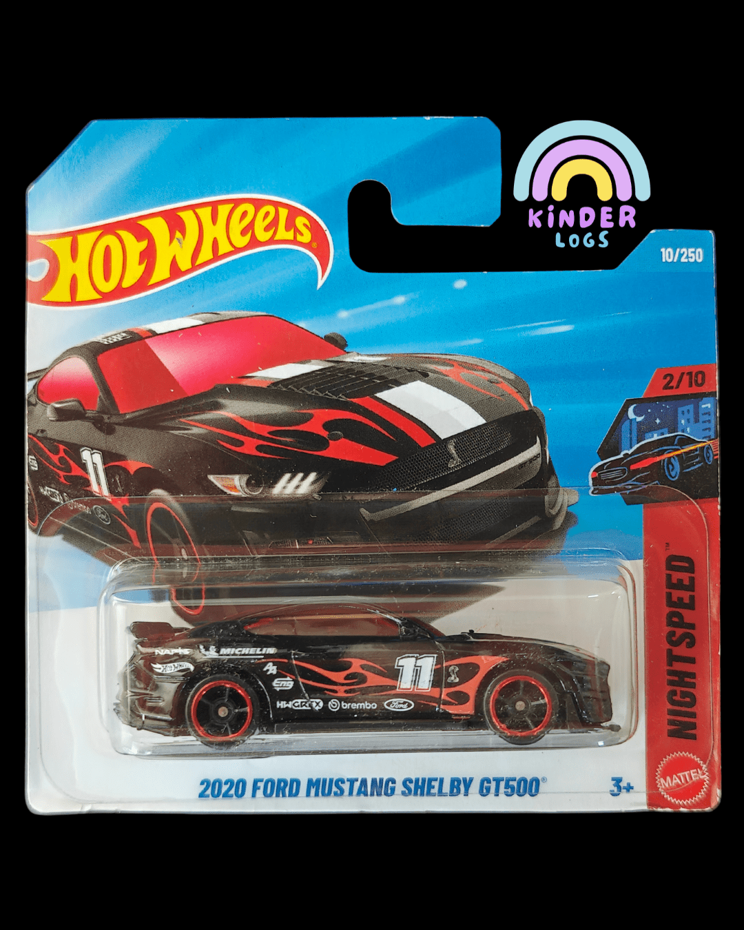 Hot Wheels 2020 Ford Shelby GT500 - Black (Imported - Short Card) - Kinder Logs