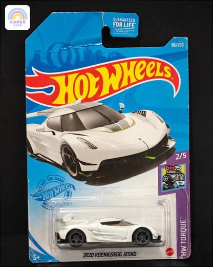 Hot Wheels 2020 Koenigsegg Jesko (Exclusive White Color) - Kinder Logs