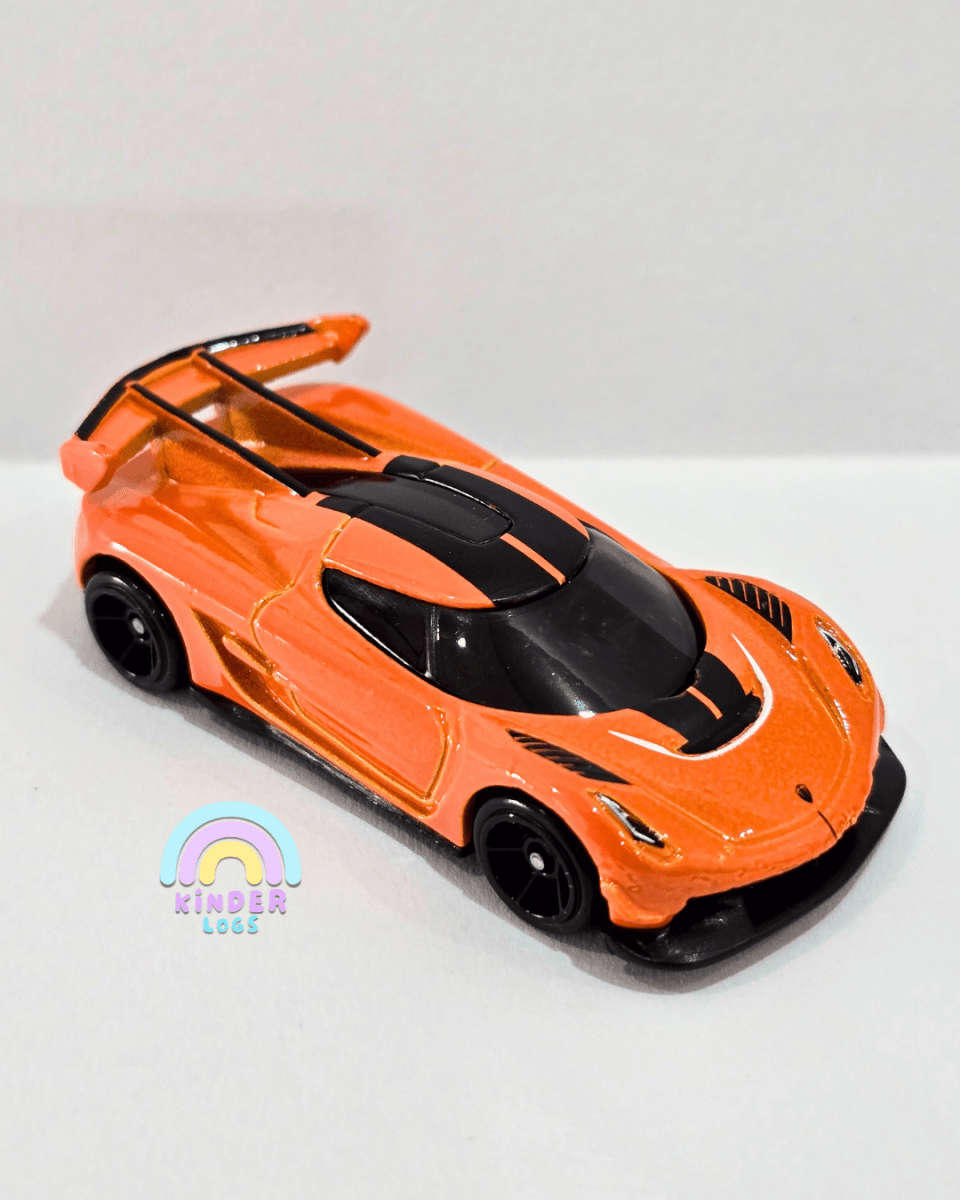 Hot Wheels 2020 Koenigsegg Jesko - Orange (Uncarded) - Kinder Logs