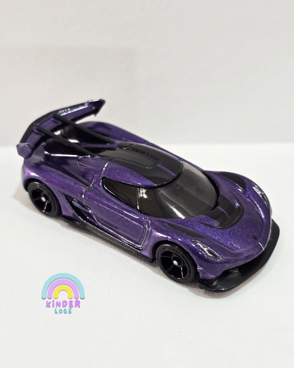 Hot Wheels 2020 Koenigsegg Jesko - Purple (Uncarded) - Kinder Logs