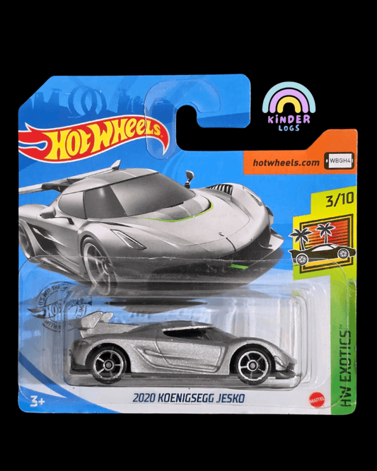 Hot Wheels 2020 Koenigsegg Jesko - Silver - Short Card (Imported) - Kinder Logs