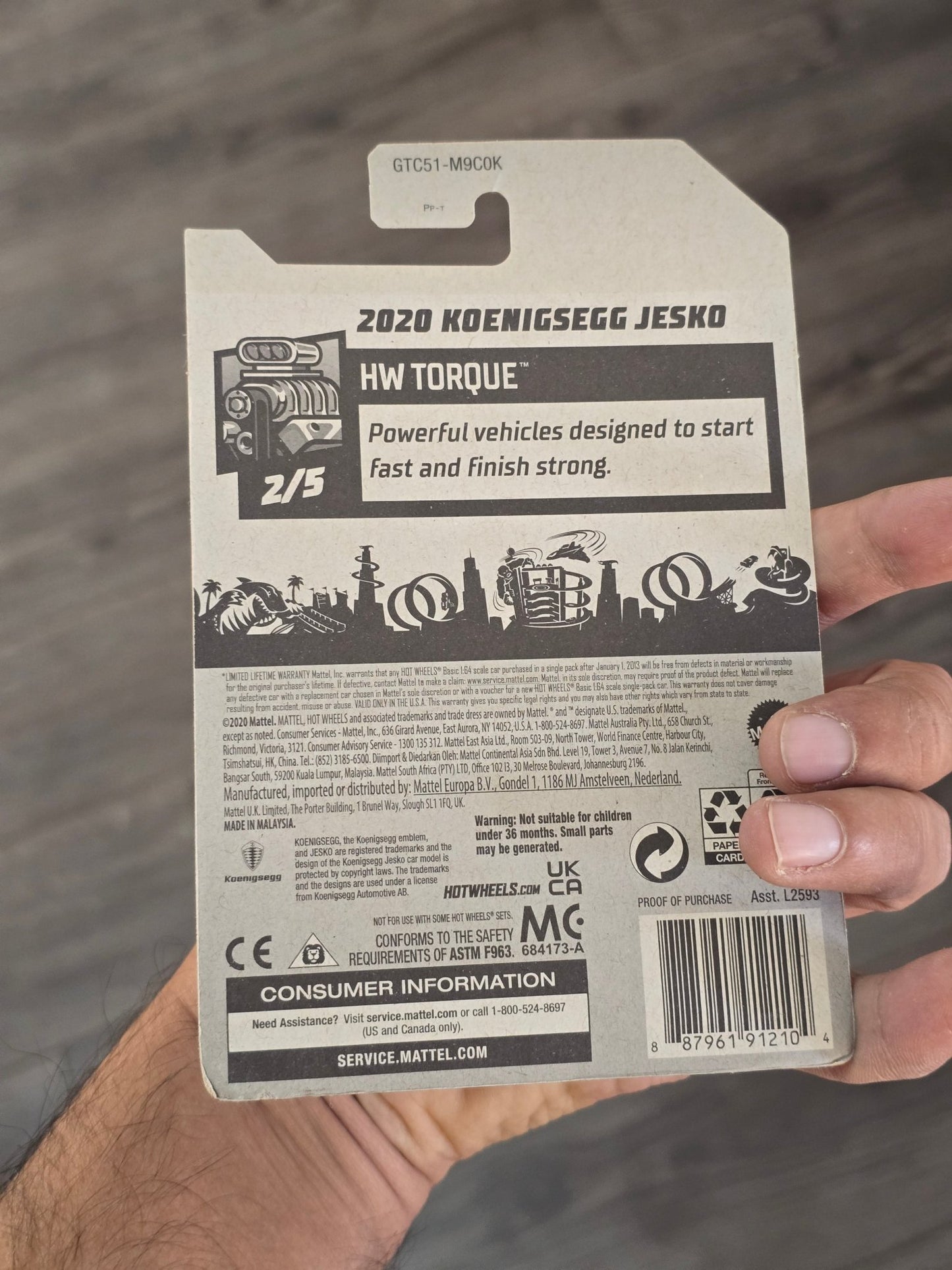 Hot Wheels 2020 Koenigsegg Jesko (White Color) - Kinder Logs