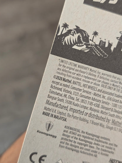 Hot Wheels 2020 Koenigsegg Jesko (White Color) - Kinder Logs