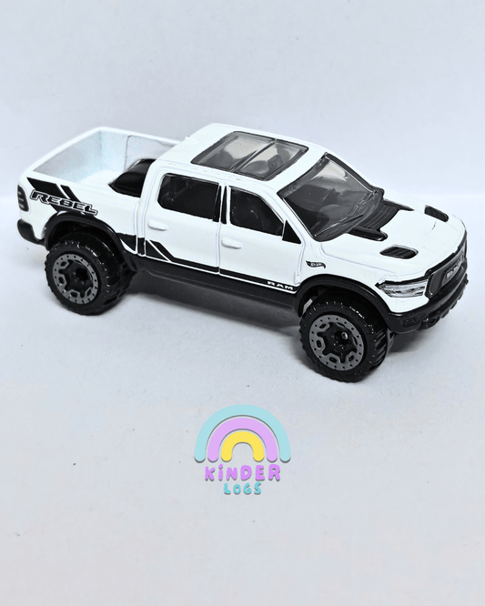 Hot Wheels 2020 RAM 1500 Rebel - White Imported (Uncarded - New) - Kinder Logs