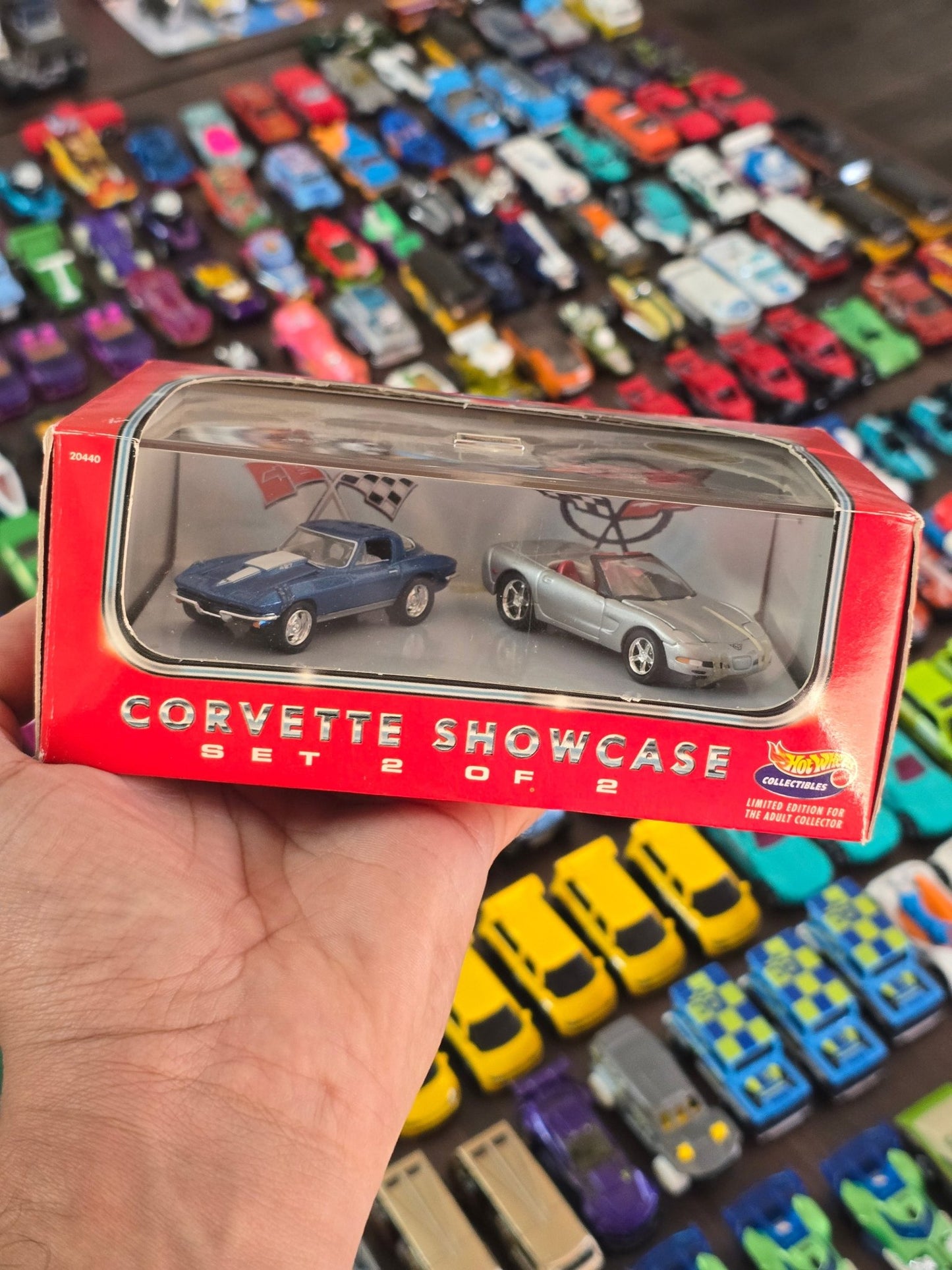 Hot Wheels 45th Anniversary Chevrolet Corvette Showcase (2 Cars Set) - Very Rare - Kinder Logs