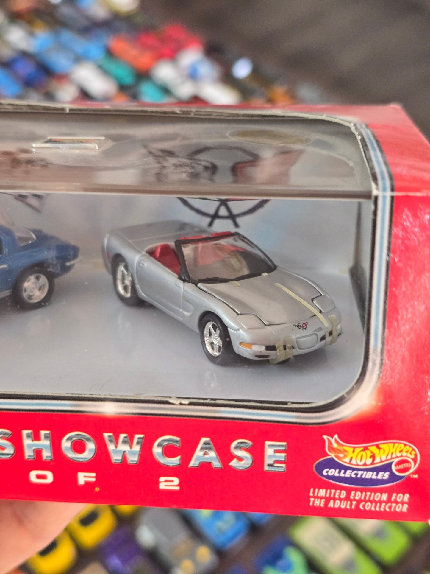 Hot Wheels 45th Anniversary Chevrolet Corvette Showcase (2 Cars Set) - Very Rare - Kinder Logs