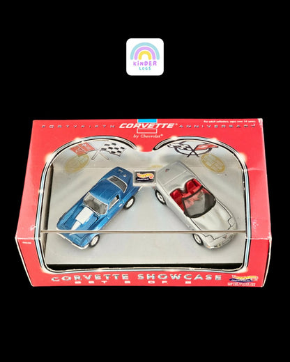 Hot Wheels 45th Anniversary Chevrolet Corvette Showcase - Set of 2 Cars - Kinder Logs