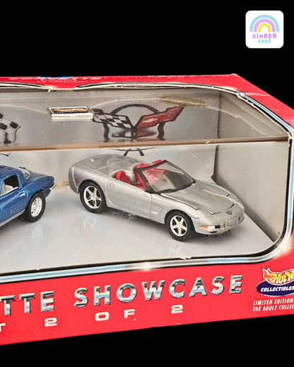 Hot Wheels 45th Anniversary Chevrolet Corvette Showcase - Set of 2 Cars - Kinder Logs