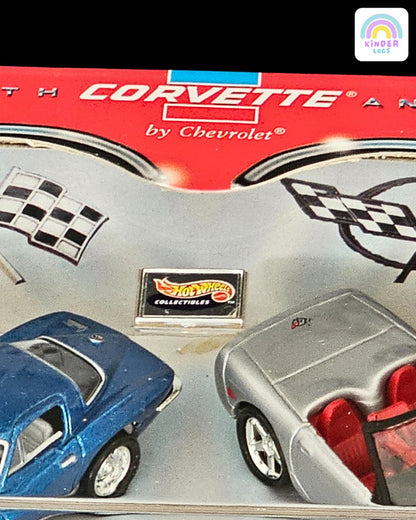 Hot Wheels 45th Anniversary Chevrolet Corvette Showcase - Set of 2 Cars - Kinder Logs