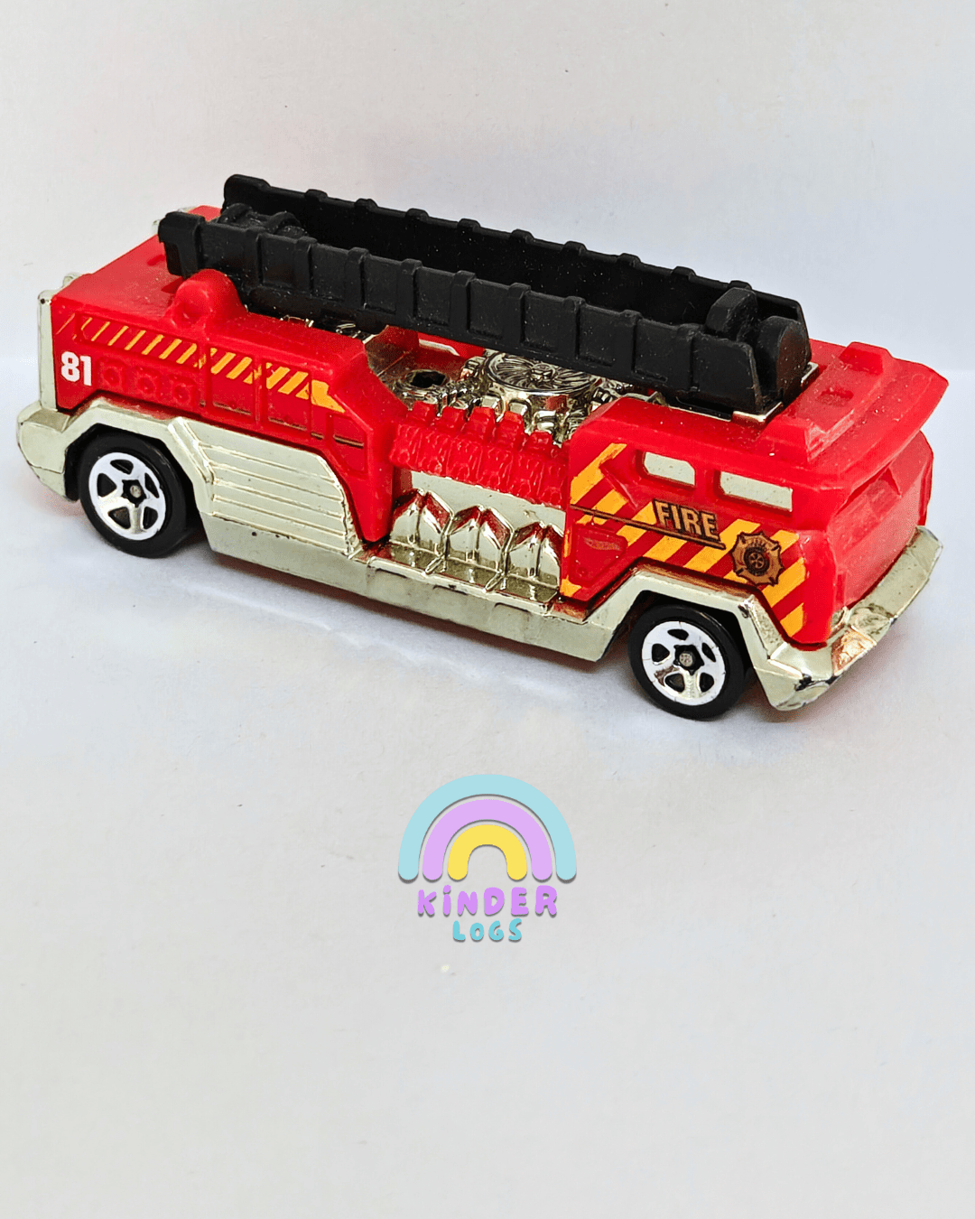 Hot Wheels 5 Alarm Fire Truck - Red (Pre - Owned Car) - Kinder Logs