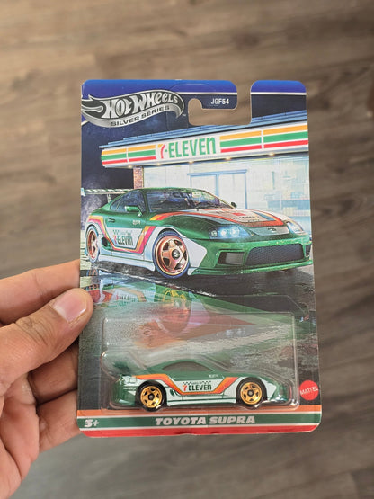 Hot Wheels 7 - Eleven Exclusive Toyota Supra - Silver Series (Imported) - Kinder Logs