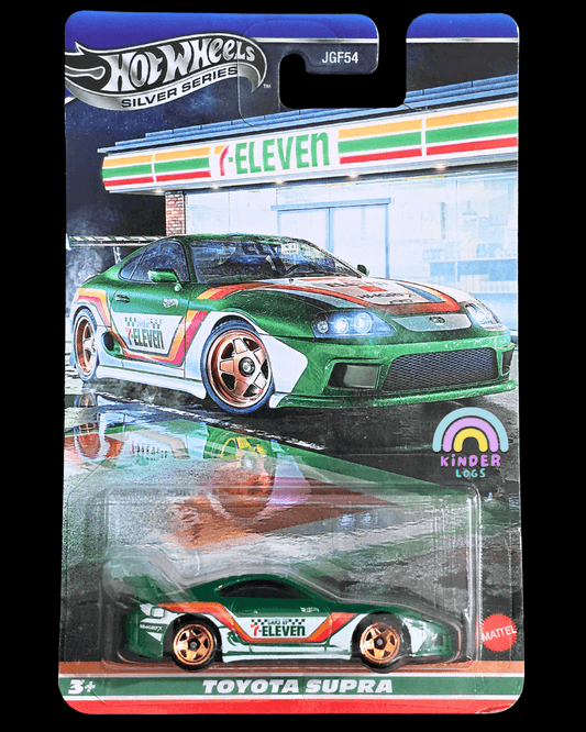 Hot Wheels 7 - Eleven Exclusive Toyota Supra - Silver Series (Imported) - Kinder Logs
