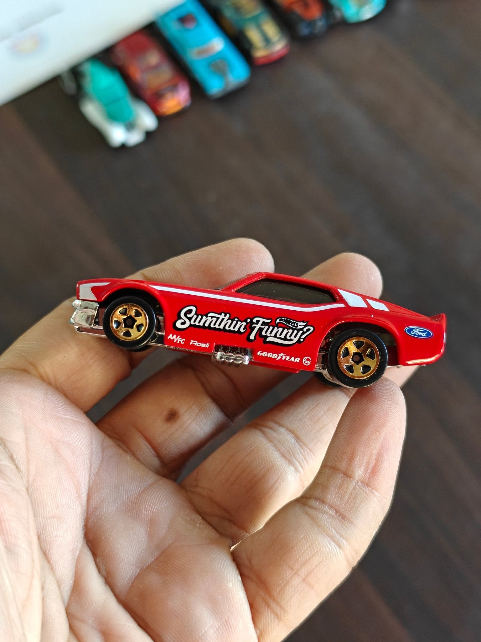 Hot Wheels 71 Mustang Funny Car - Red (Uncarded - New) - Kinder Logs