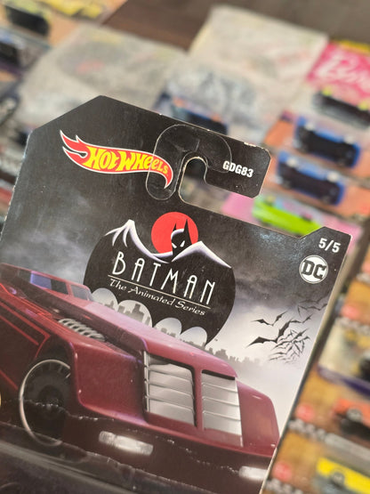 Hot Wheels Animated Batman Batmobile (Maroon) - Creased Card (Imported) - Kinder Logs